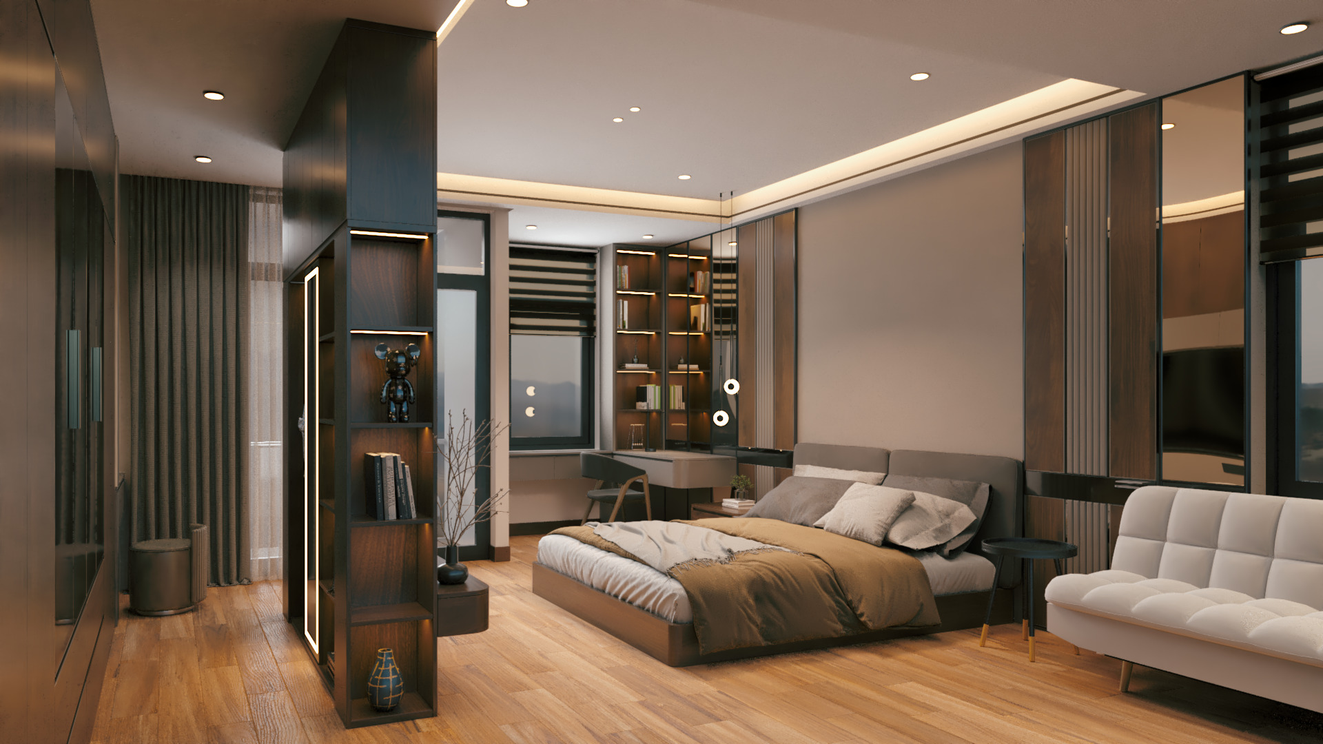 Master Bedroom 3D Scene Ready for Render 3D model_10