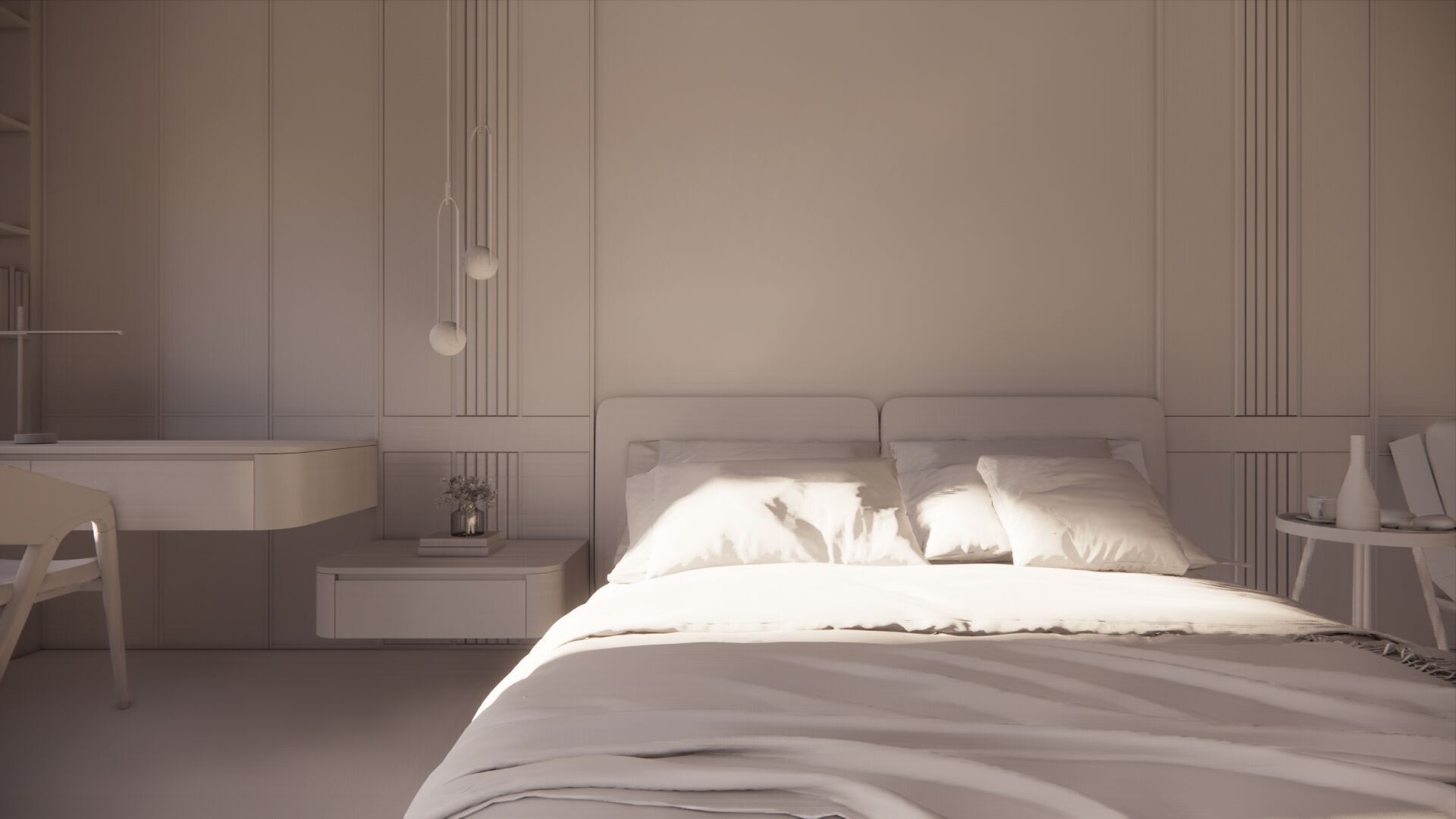 Master Bedroom 3D Scene Ready for Render 3D model_25