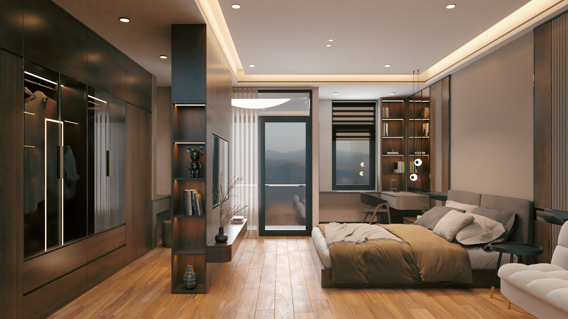 Master Bedroom 3D Scene Ready for Render 3D model_9