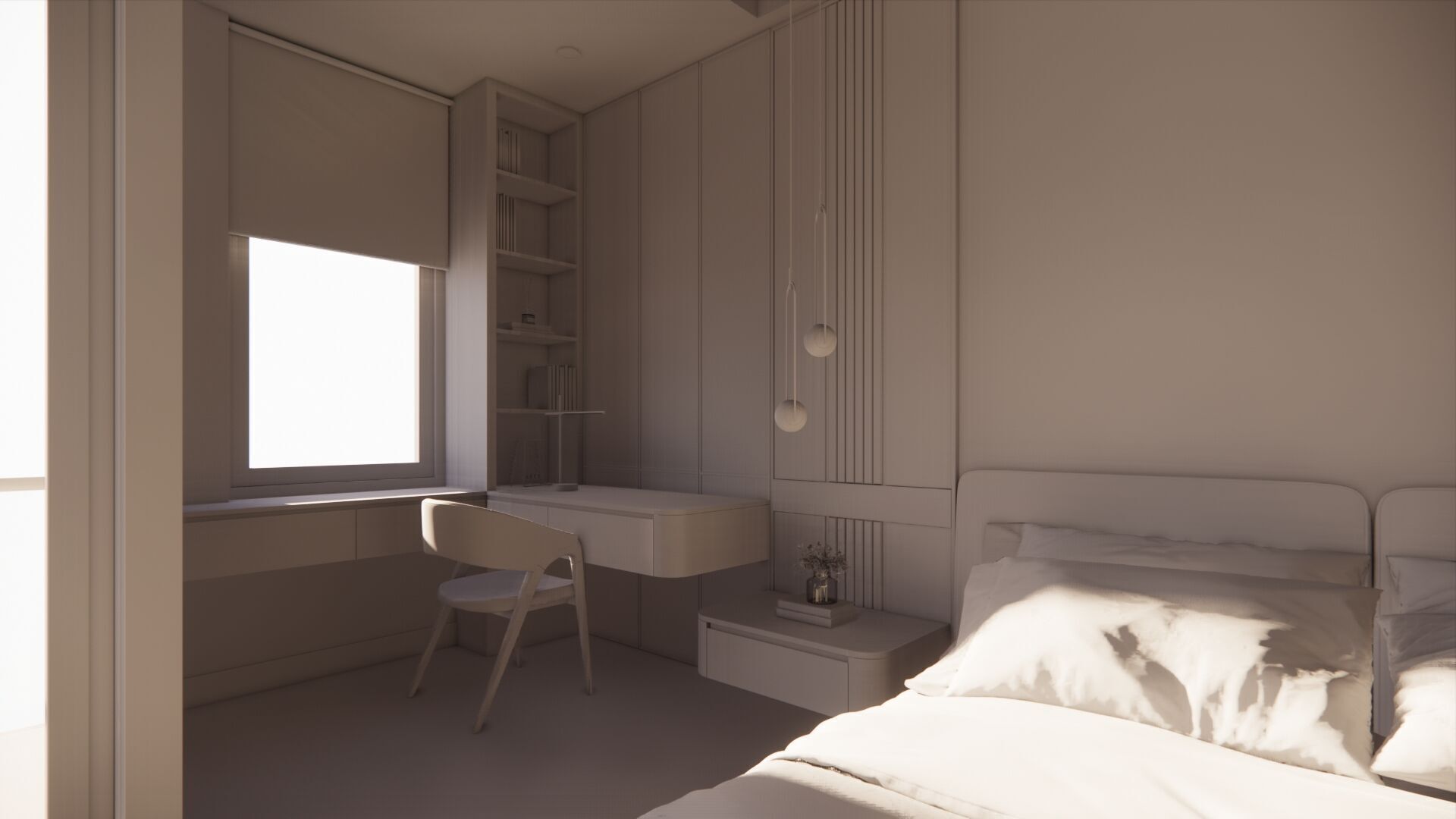 Master Bedroom 3D Scene Ready for Render 3D model_28