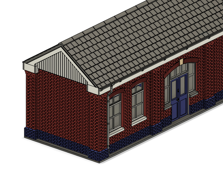 Model Railway Island Platform Building Roof Add-on 3D print model_5