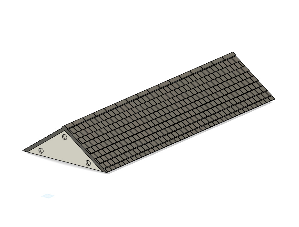 Model Railway Island Platform Building Roof Add-on 3D print model_9