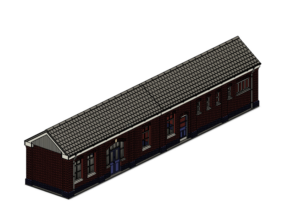 Model Railway Island Platform Building Roof Add-on 3D print model_1
