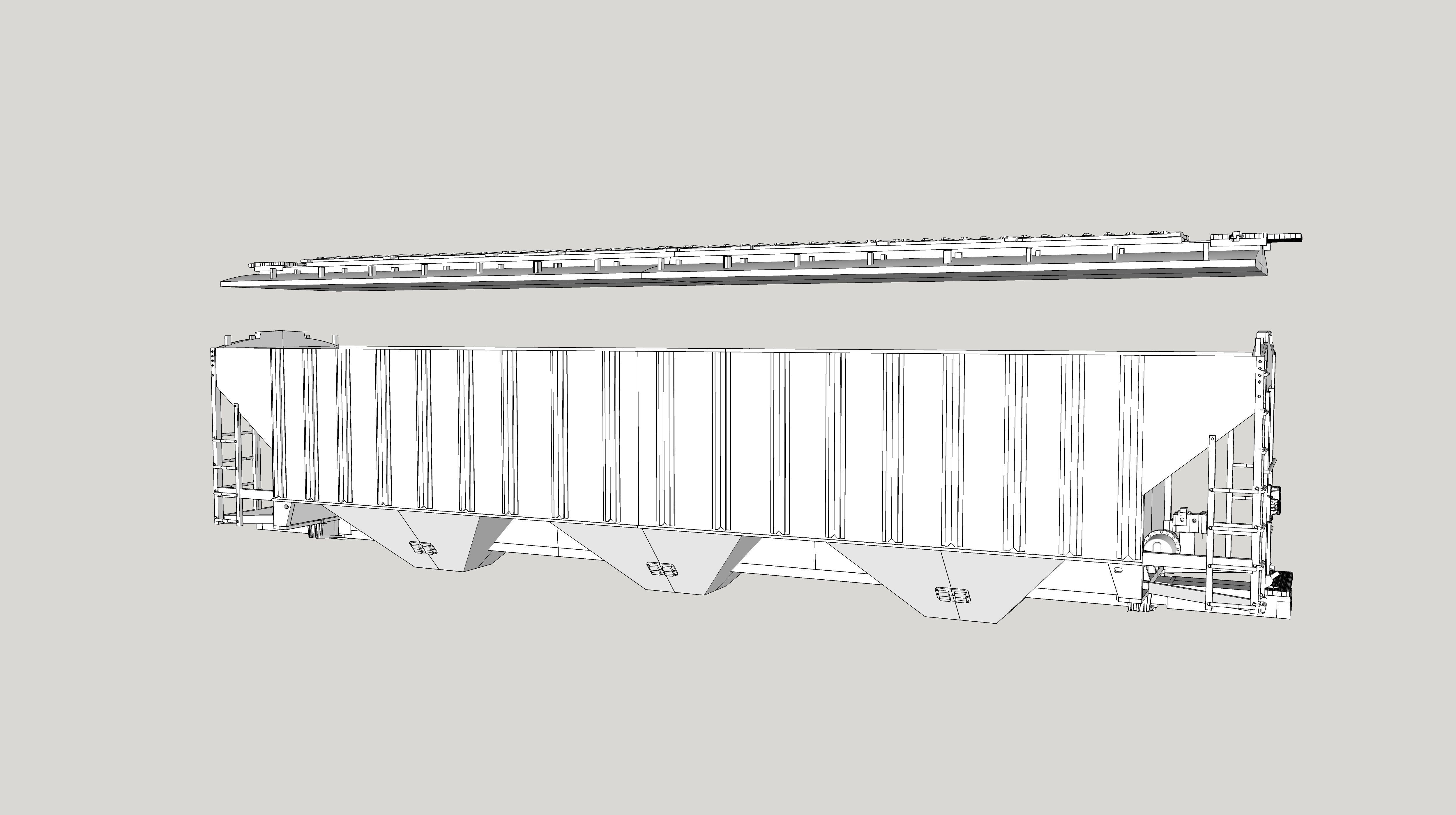 PS-4750 Covered Hopper HO and O 3D print model_4