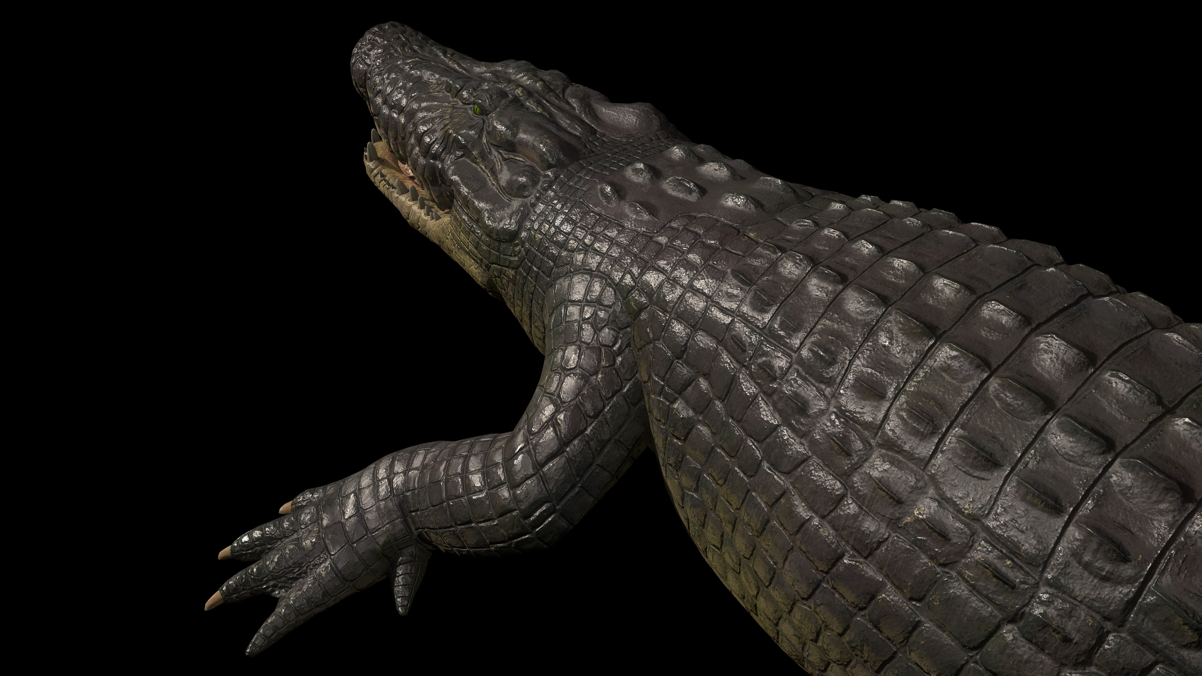 High-Quality Crocodile 3D Model Low Poly 4K PBR Maps Low-poly 3D model_4