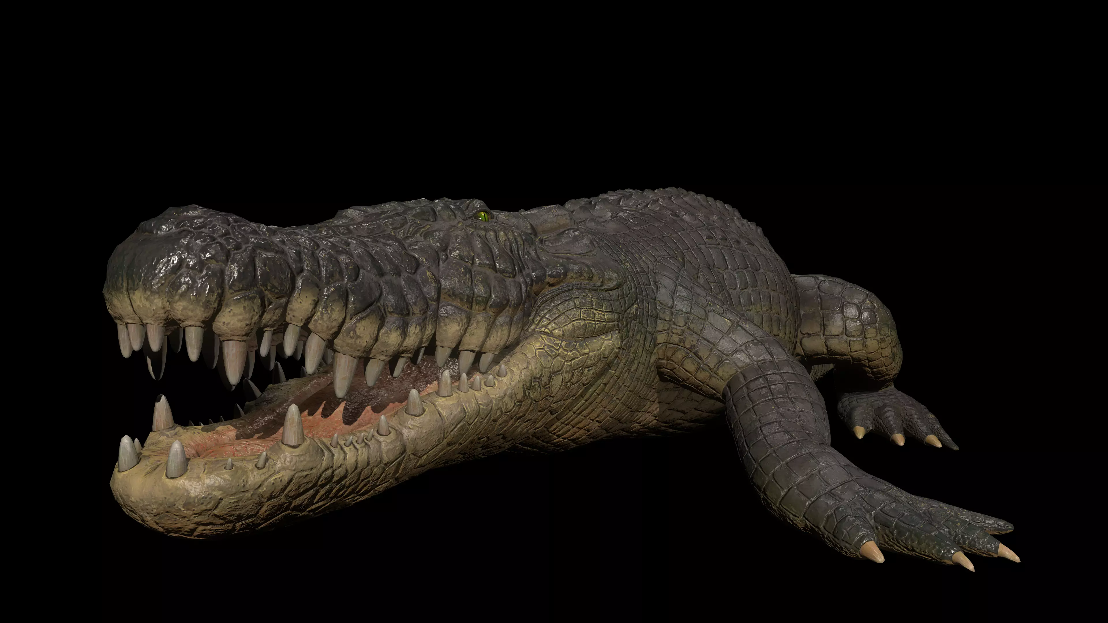 High-Quality Crocodile 3D Model Low Poly 4K PBR Maps Low-poly 3D model_0