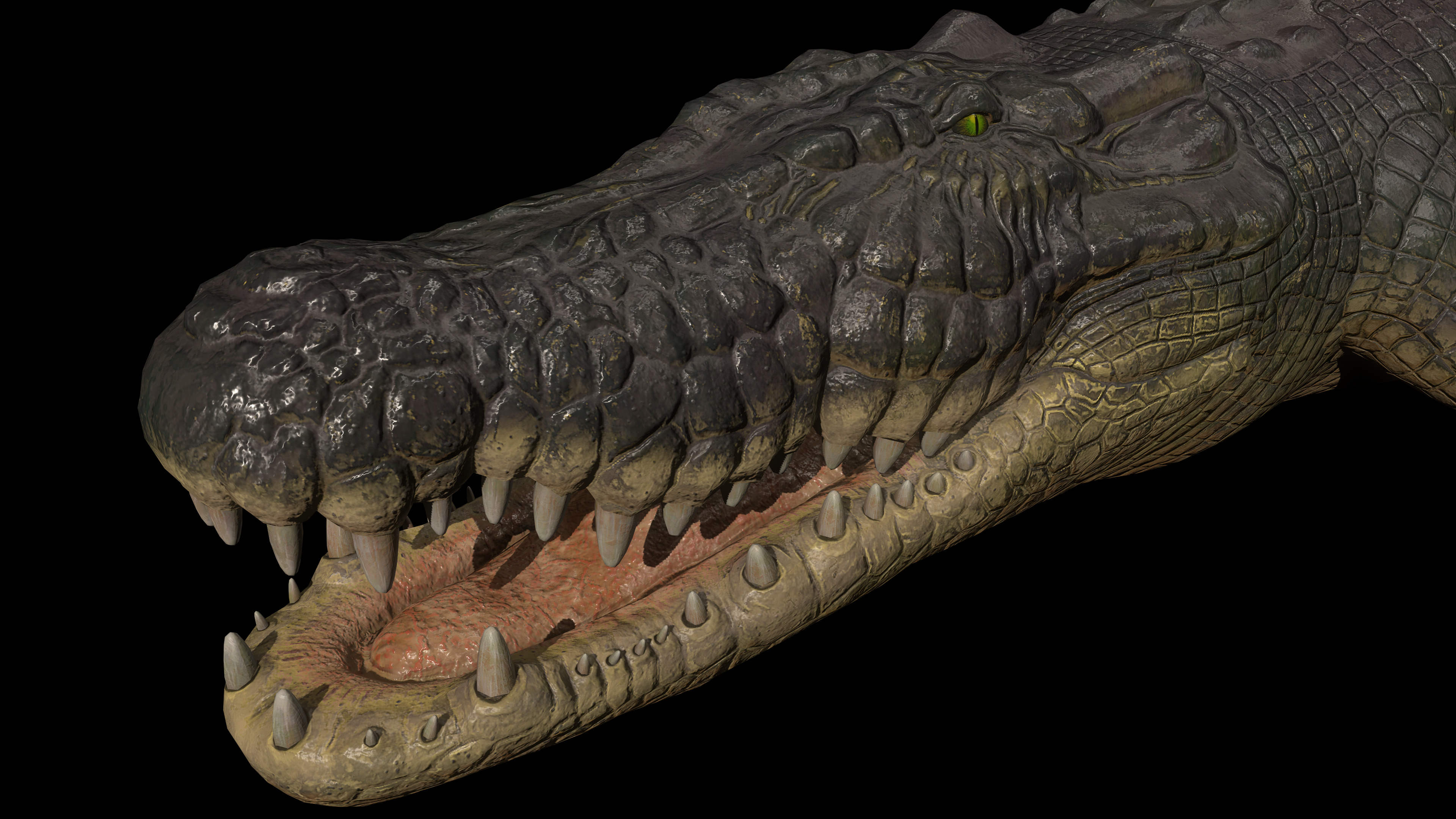 High-Quality Crocodile 3D Model Low Poly 4K PBR Maps Low-poly 3D model_6