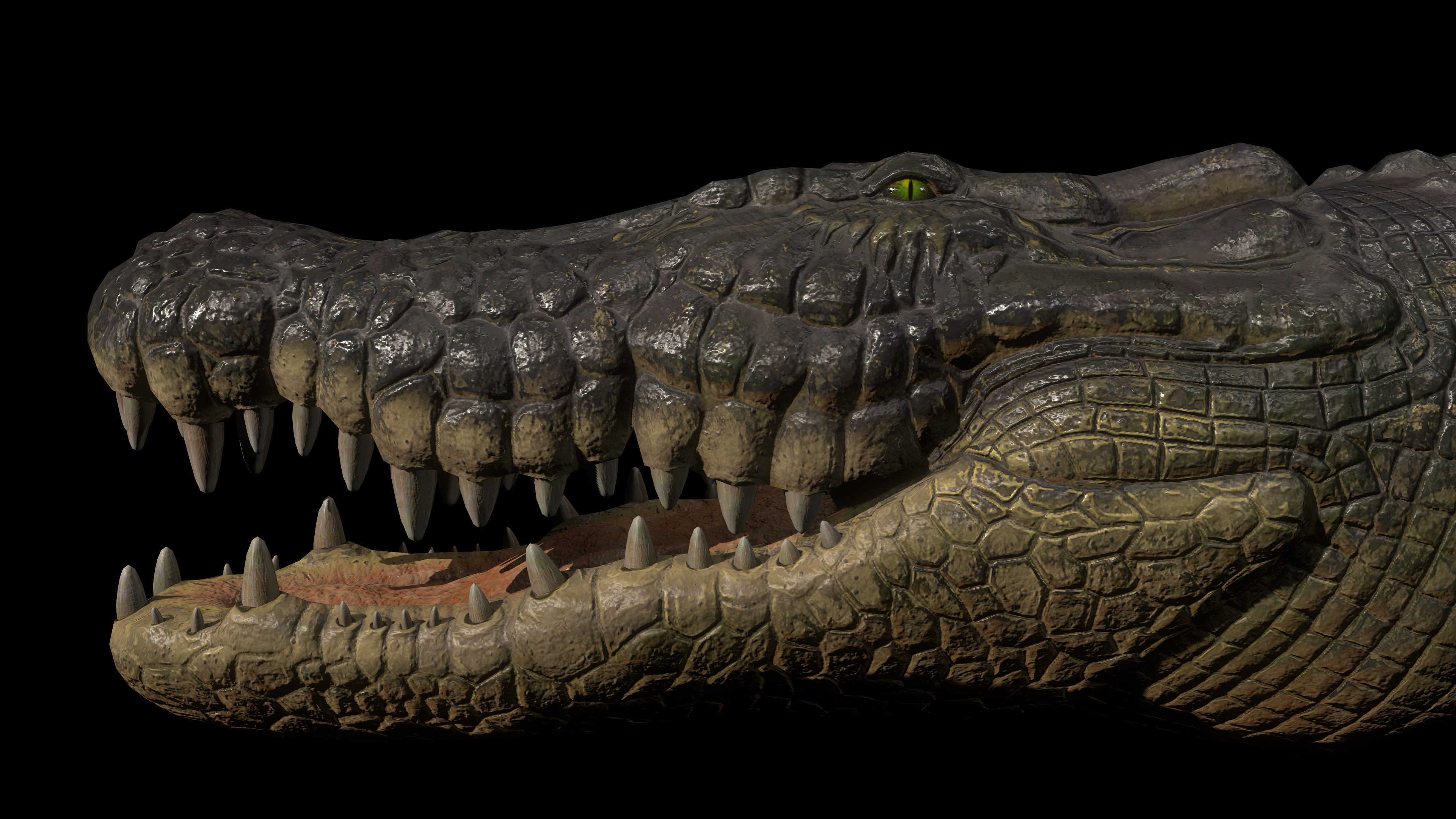 High-Quality Crocodile 3D Model Low Poly 4K PBR Maps Low-poly 3D model_5