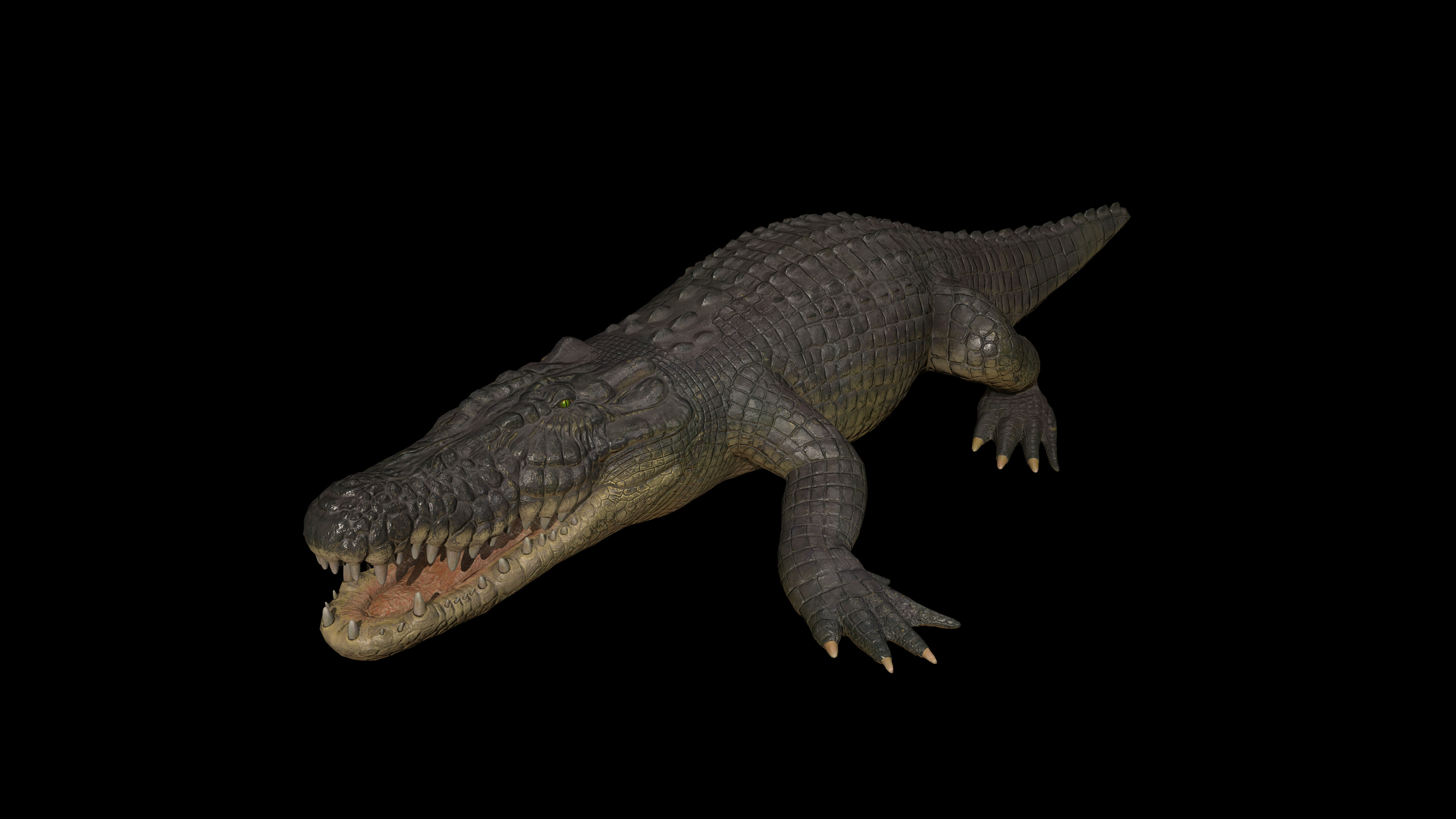 High-Quality Crocodile 3D Model Low Poly 4K PBR Maps Low-poly 3D model_3