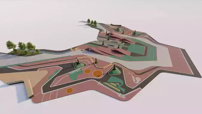 Skatepark-Skate Park PACK 3D model
