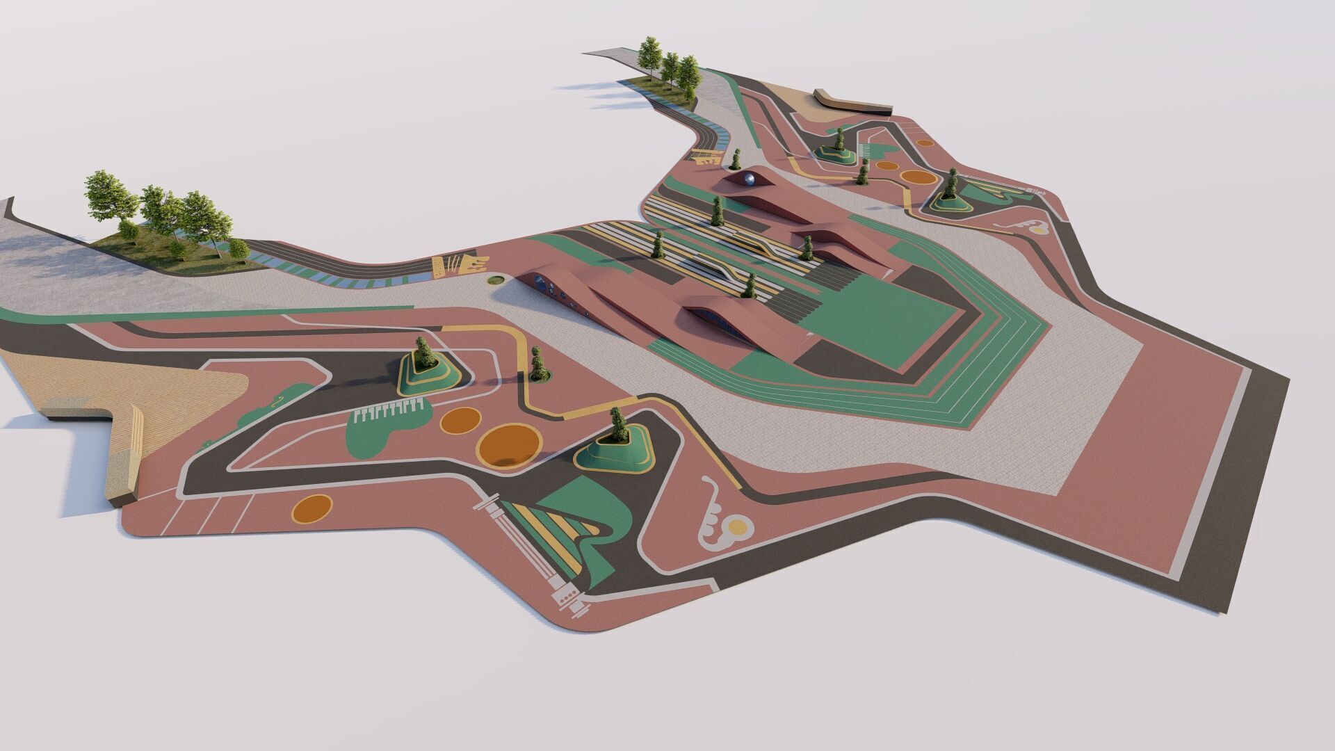 Skatepark-Skate Park PACK 3D model_1