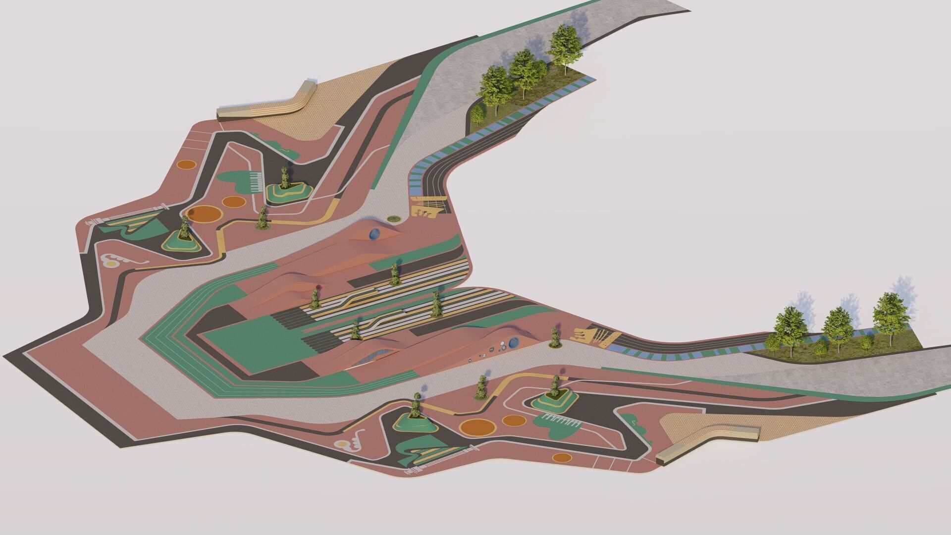 Skatepark-Skate Park PACK 3D model_6