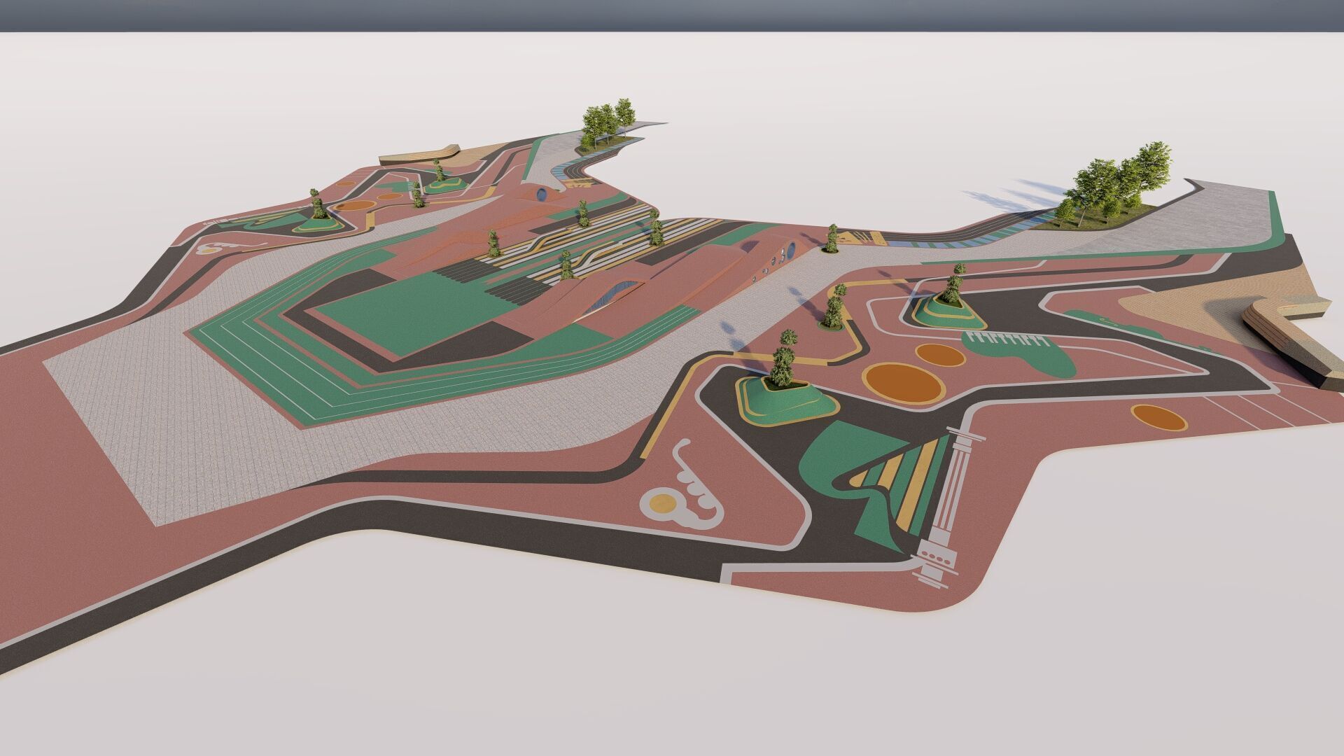 Skatepark-Skate Park PACK 3D model_2