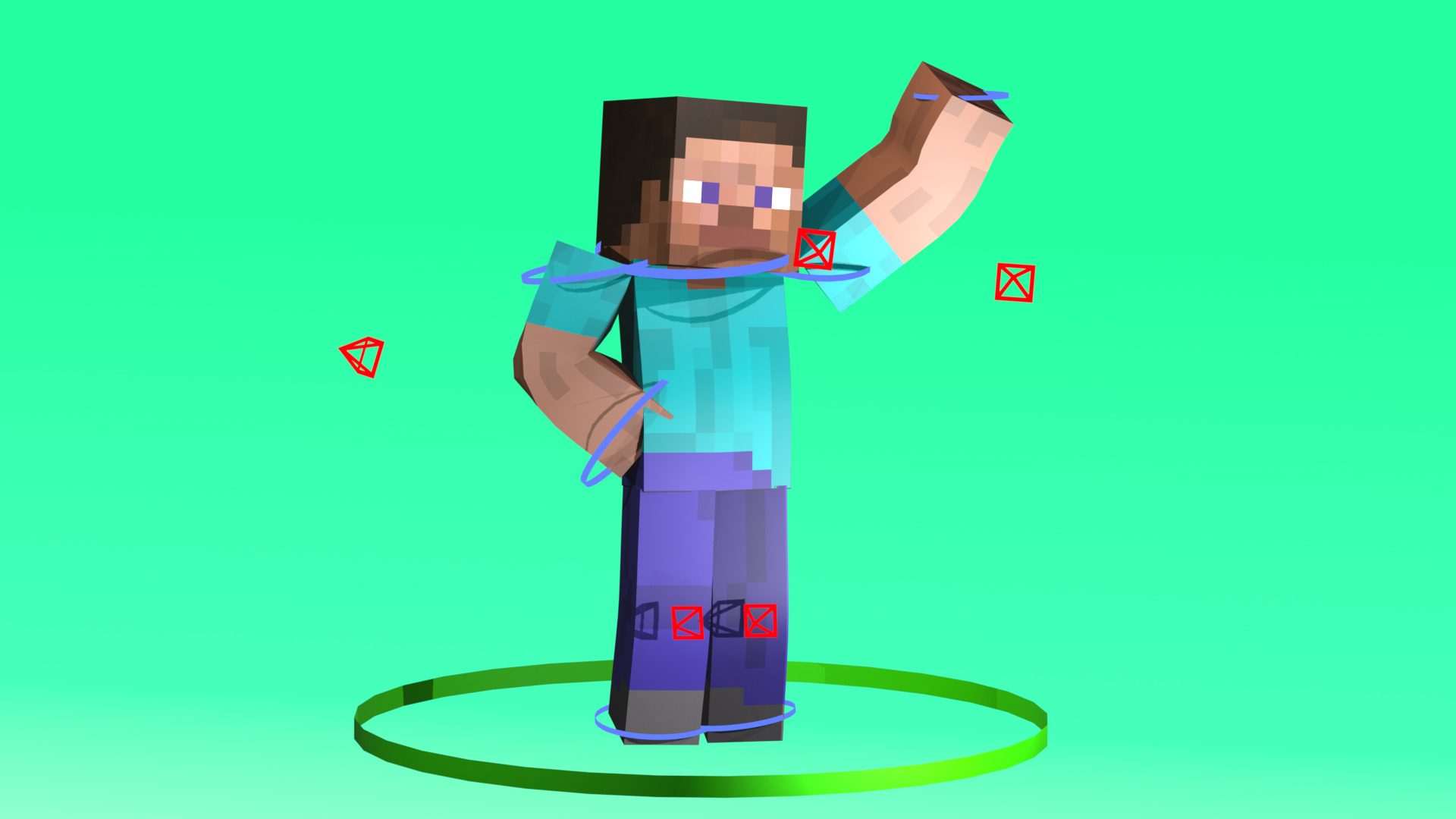 Character Steve Model Rigged Ready To Animation 3D model_3