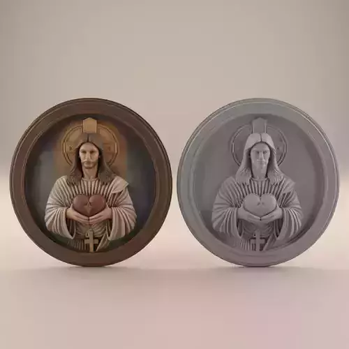 3D Jesus Heart Wall Art STL for Home Decor and Gifts 3D print model