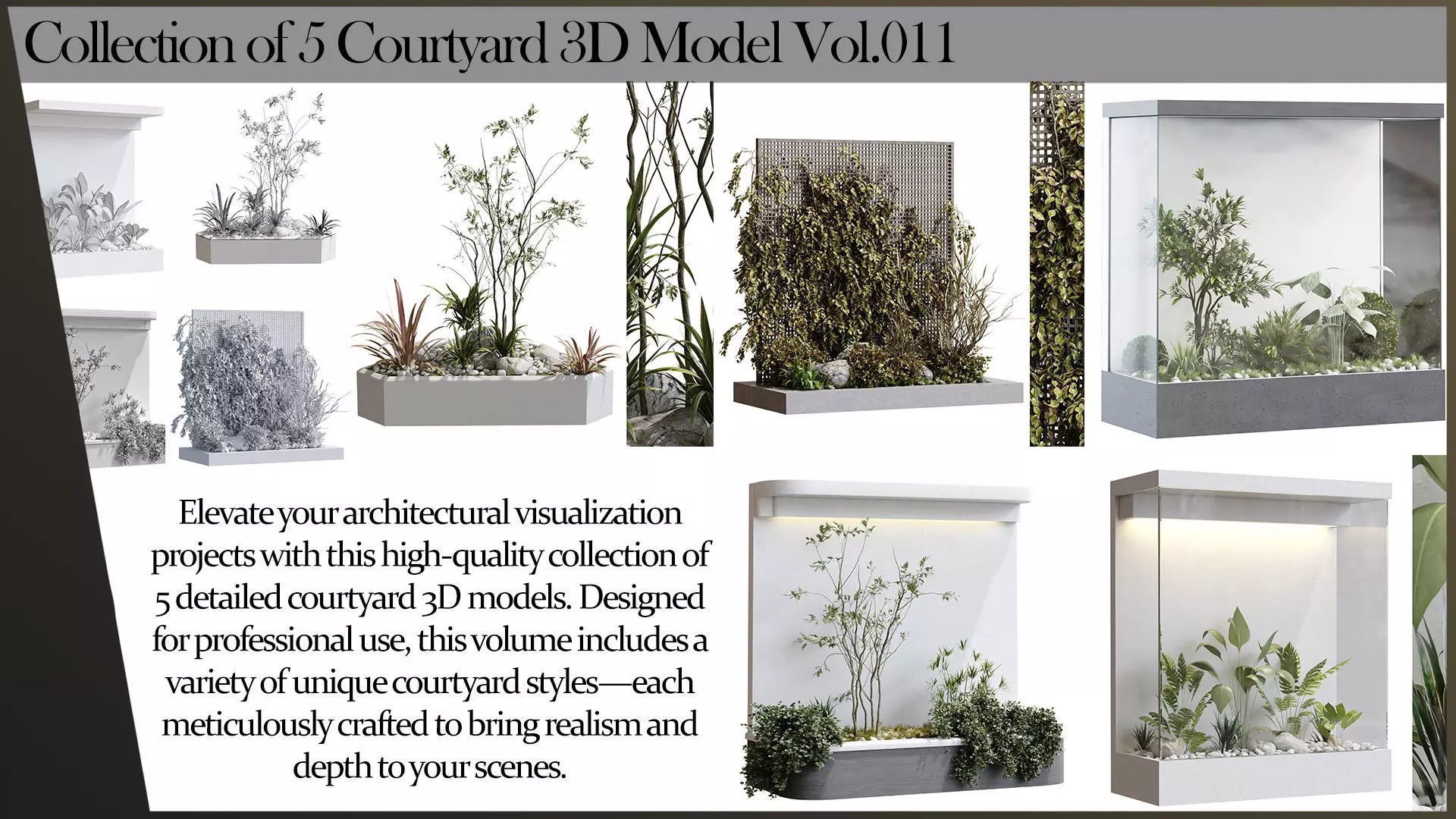 collection of 5 courtyard 3d model vol 011 3D model_0