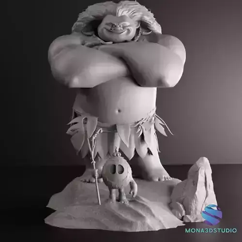 Maui 3D Diorama with Kakamora Presupported STL 3D Printing 3D print model