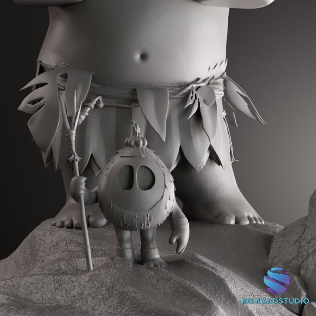 Maui 3D Diorama with Kakamora Presupported STL 3D Printing 3D print model_4