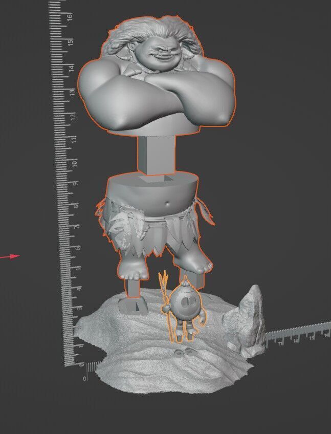 Maui 3D Diorama with Kakamora Presupported STL 3D Printing 3D print model_10