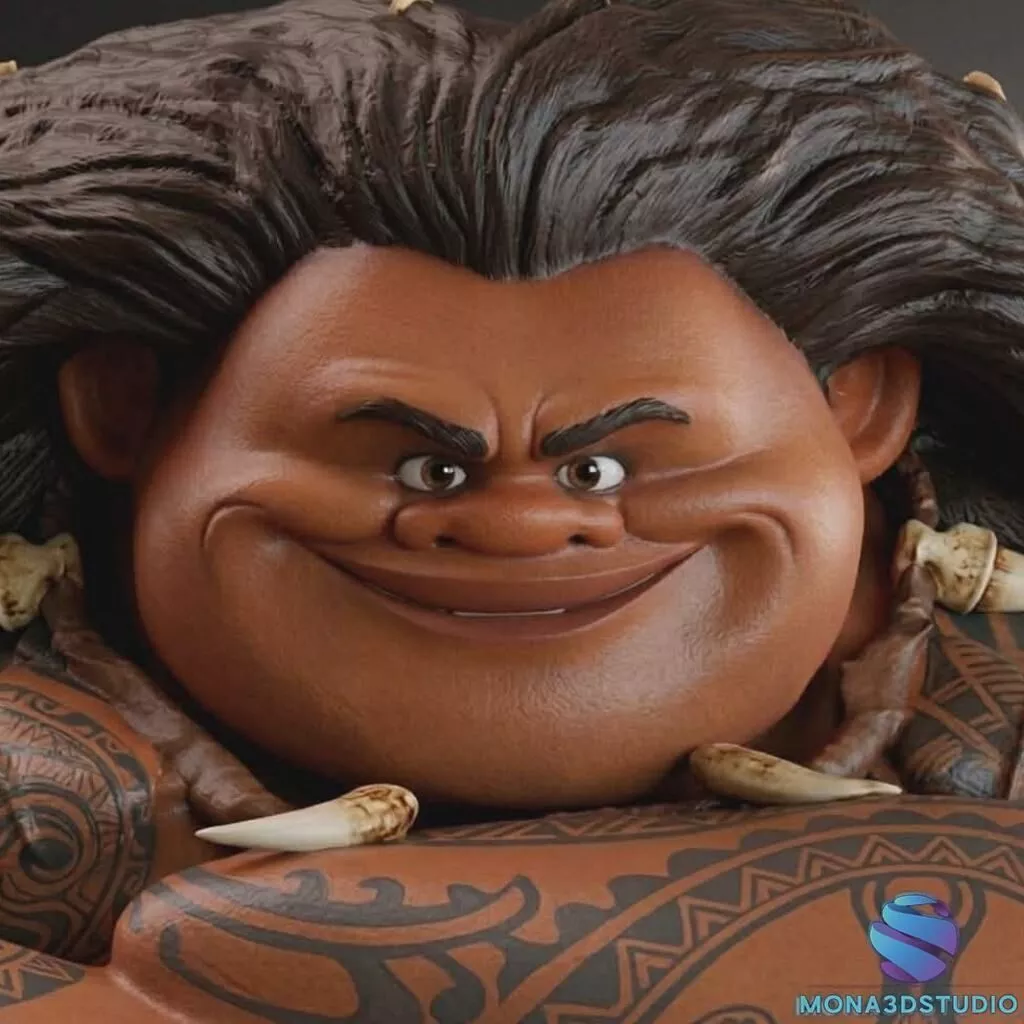 Maui 3D Diorama with Kakamora Presupported STL 3D Printing 3D print model