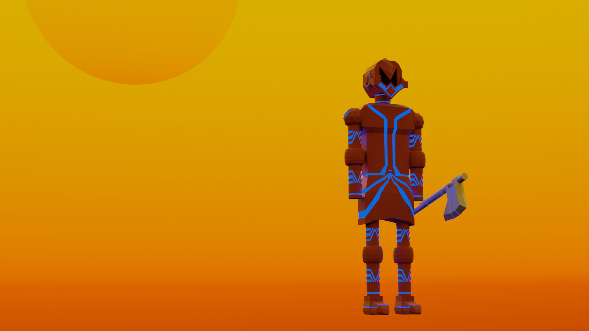 Armor Character Blender 3D model Low-poly 3D model_1