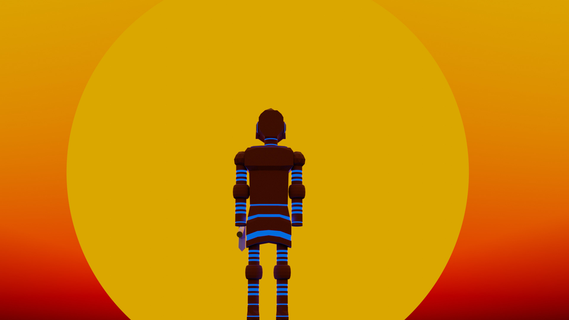 Armor Character Blender 3D model Low-poly 3D model_5