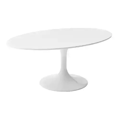 Oval white coffee table 42 cm