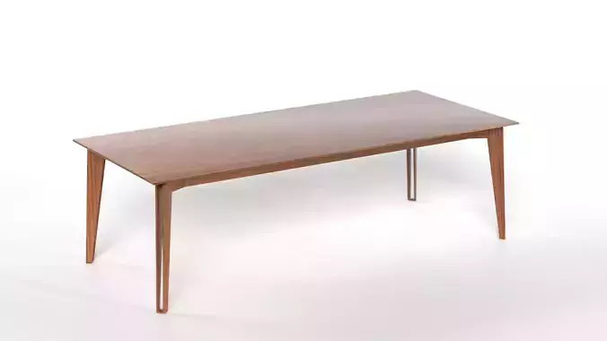 Modern Minimalist Wood Table Low-poly 3D model