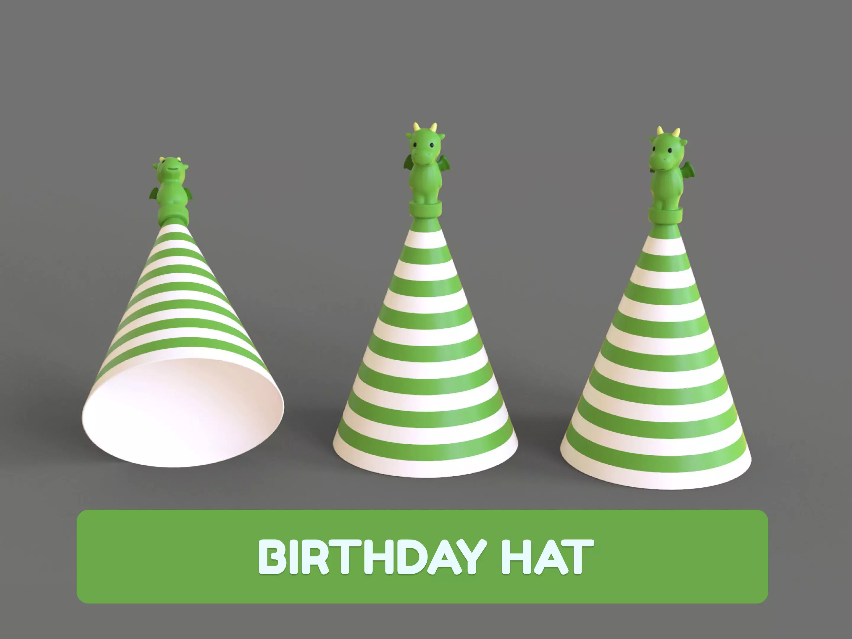 Birthday Hat - Colorful Party Decoration Prop 01 Low-poly 3D model_0