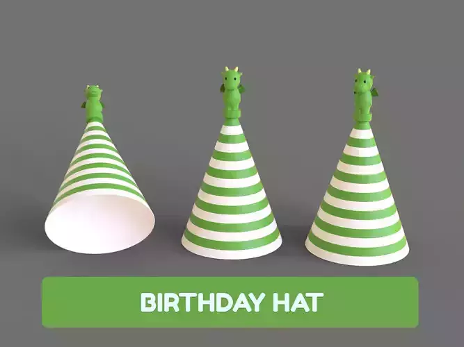 Birthday Hat - Colorful Party Decoration Prop 01 Low-poly 3D model
