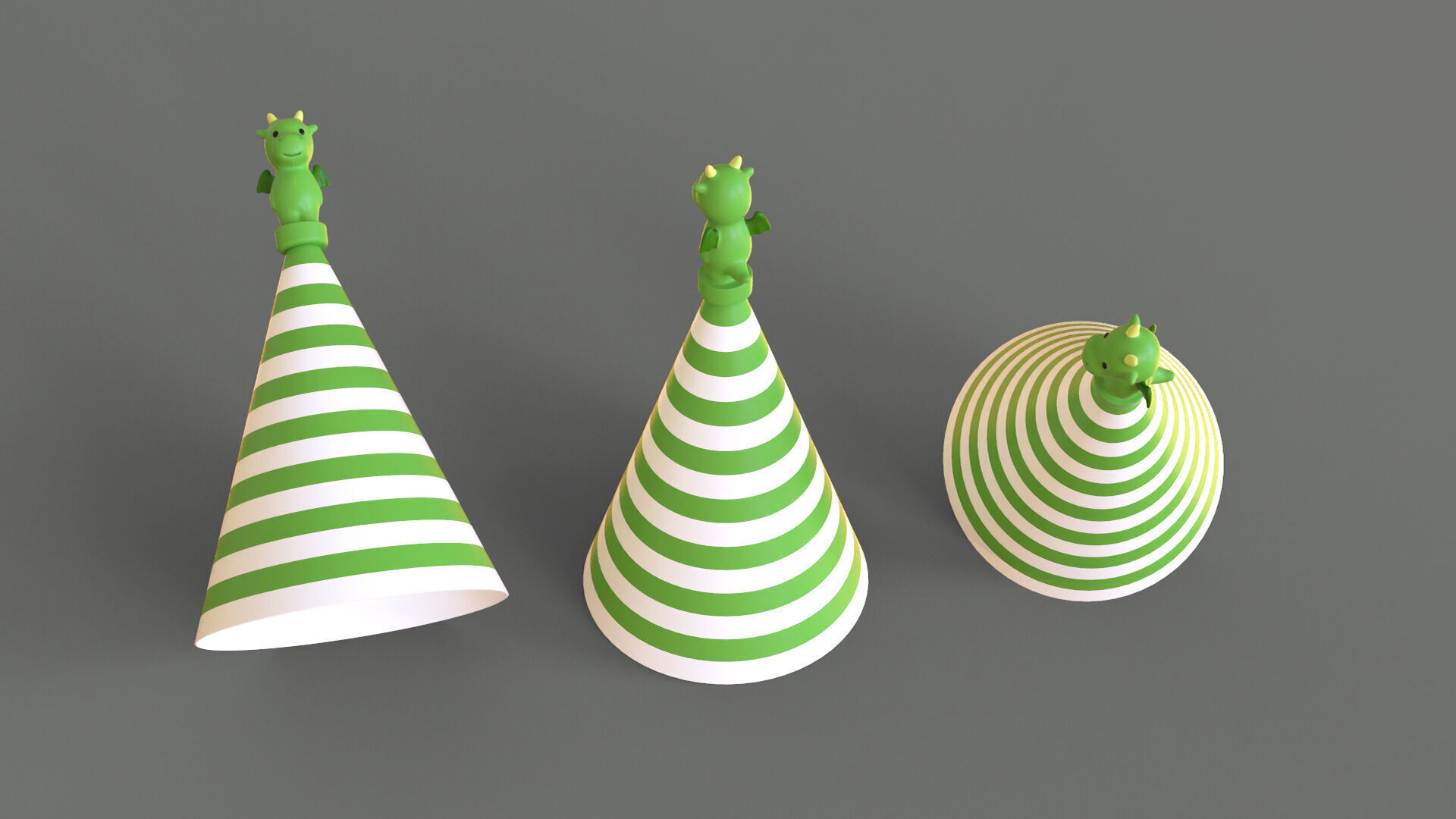 Birthday Hat - Colorful Party Decoration Prop 01 Low-poly 3D model_3