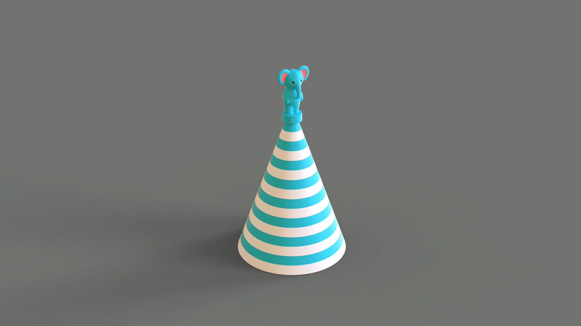 Birthday Hat - Colorful Party Decoration Prop 02 Low-poly 3D model_5