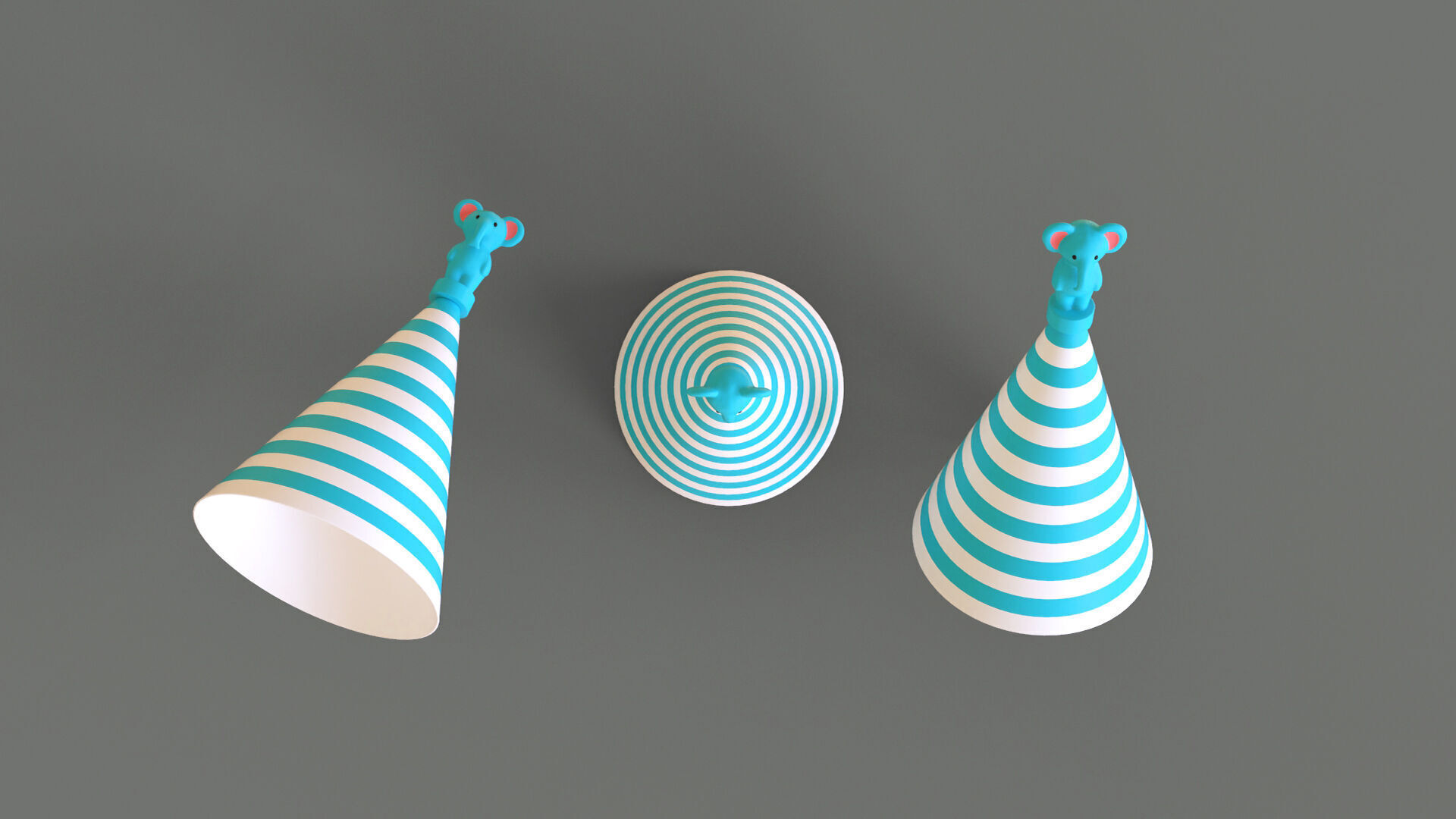 Birthday Hat - Colorful Party Decoration Prop 02 Low-poly 3D model_4