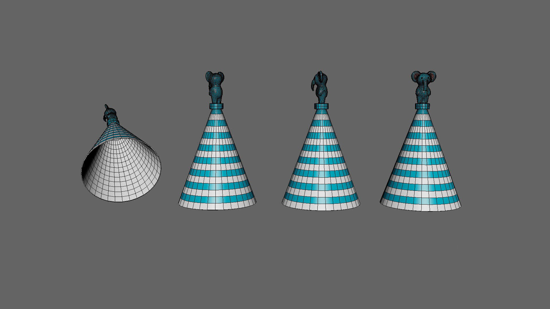 Birthday Hat - Colorful Party Decoration Prop 02 Low-poly 3D model_7