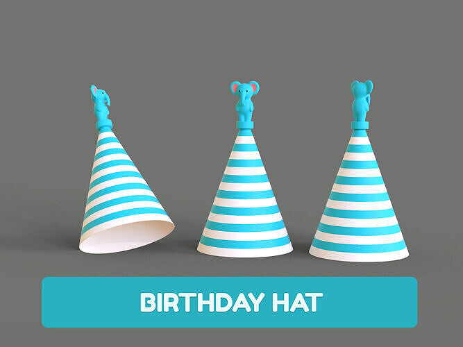Birthday Hat - Colorful Party Decoration Prop 02 Low-poly 3D model