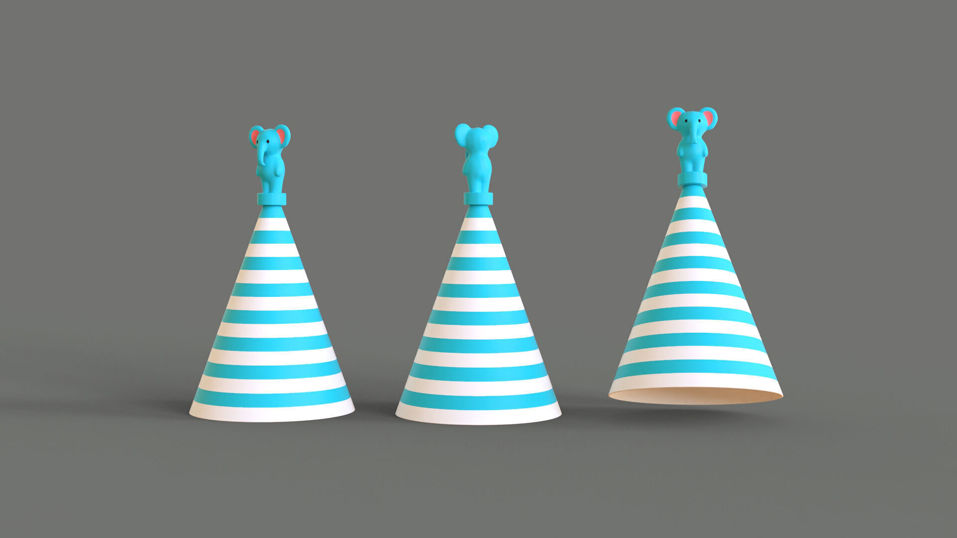 Birthday Hat - Colorful Party Decoration Prop 02 Low-poly 3D model_2