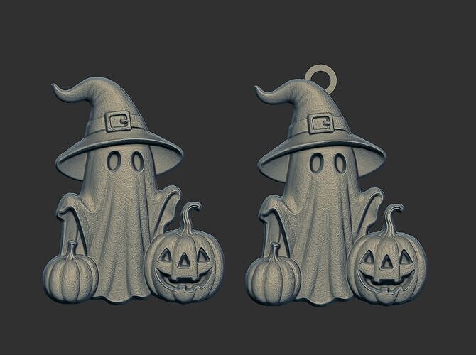 ghost with pumpkin cnc model 3D print model