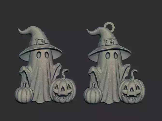 ghost with pumpkin cnc model 3D print model