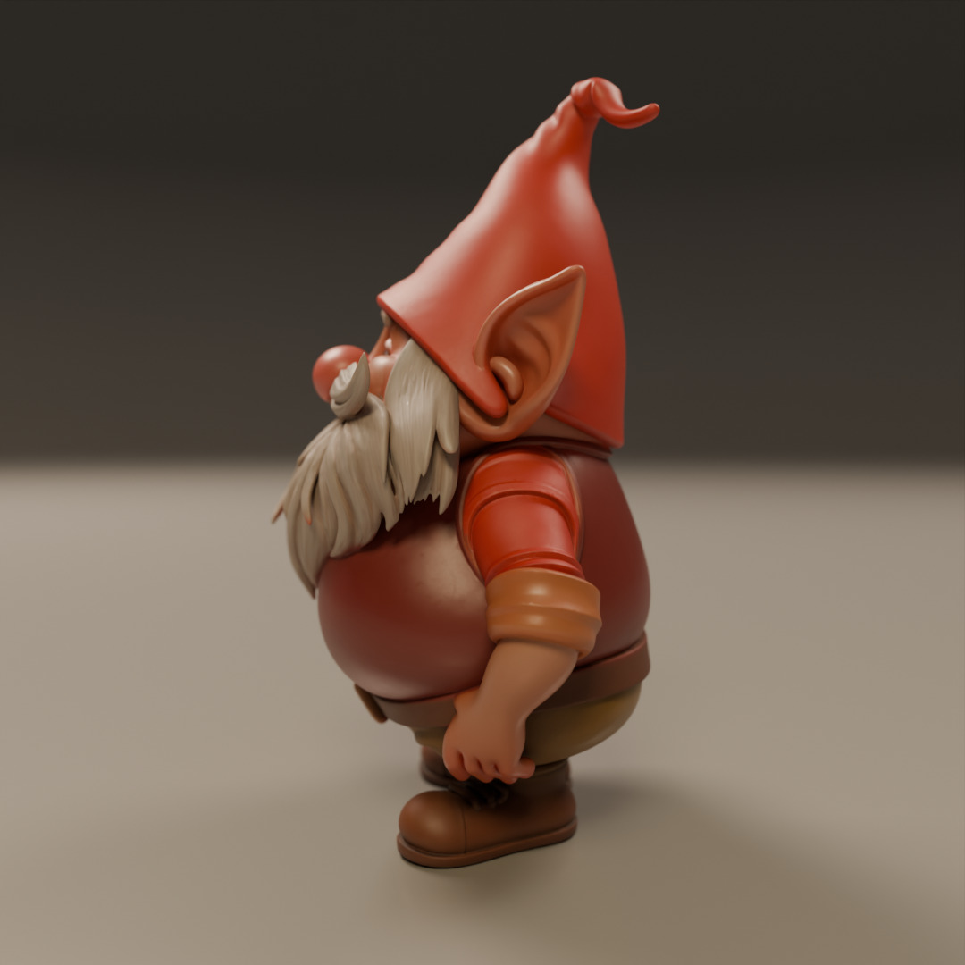 garden gnome 3D print model_10