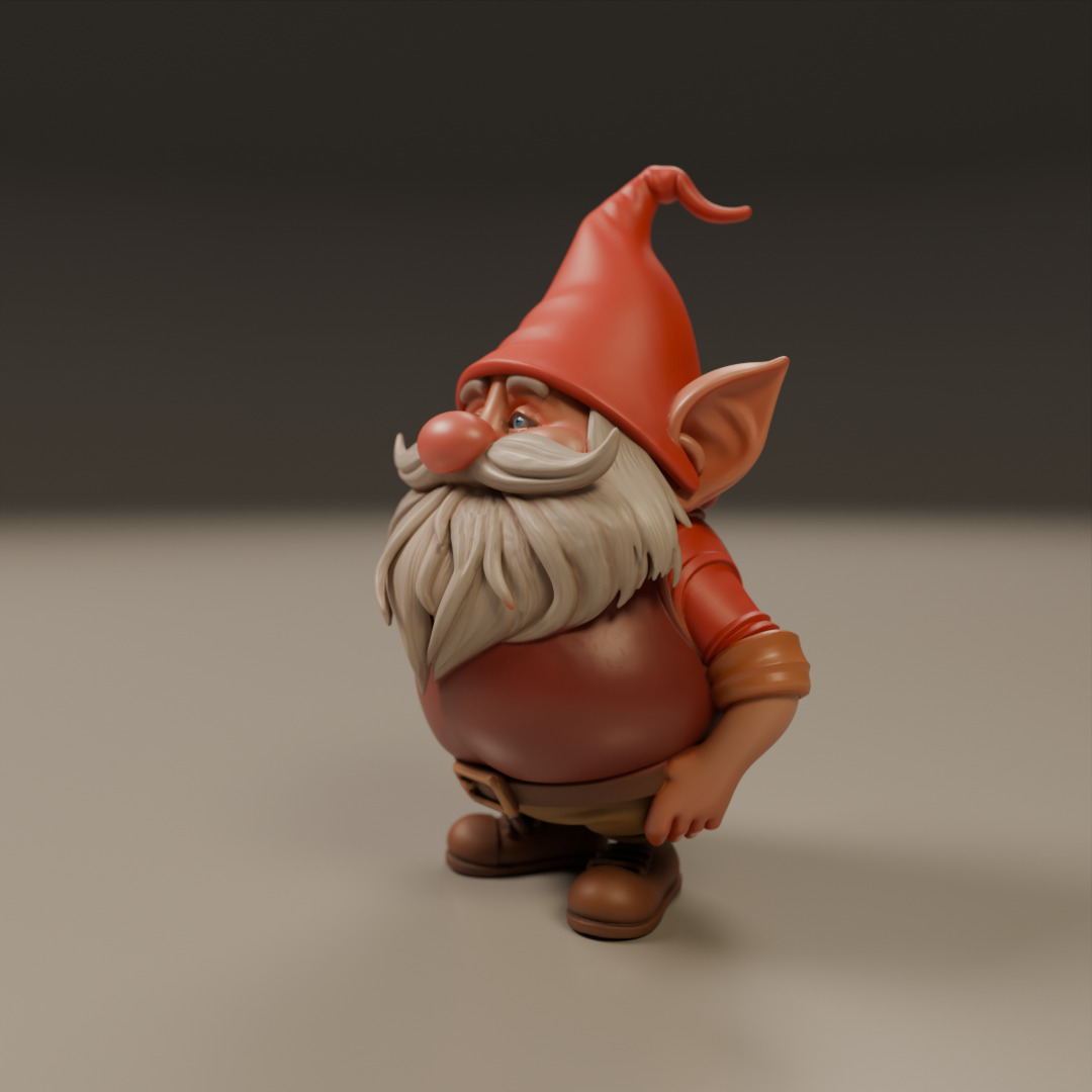 garden gnome 3D print model_13
