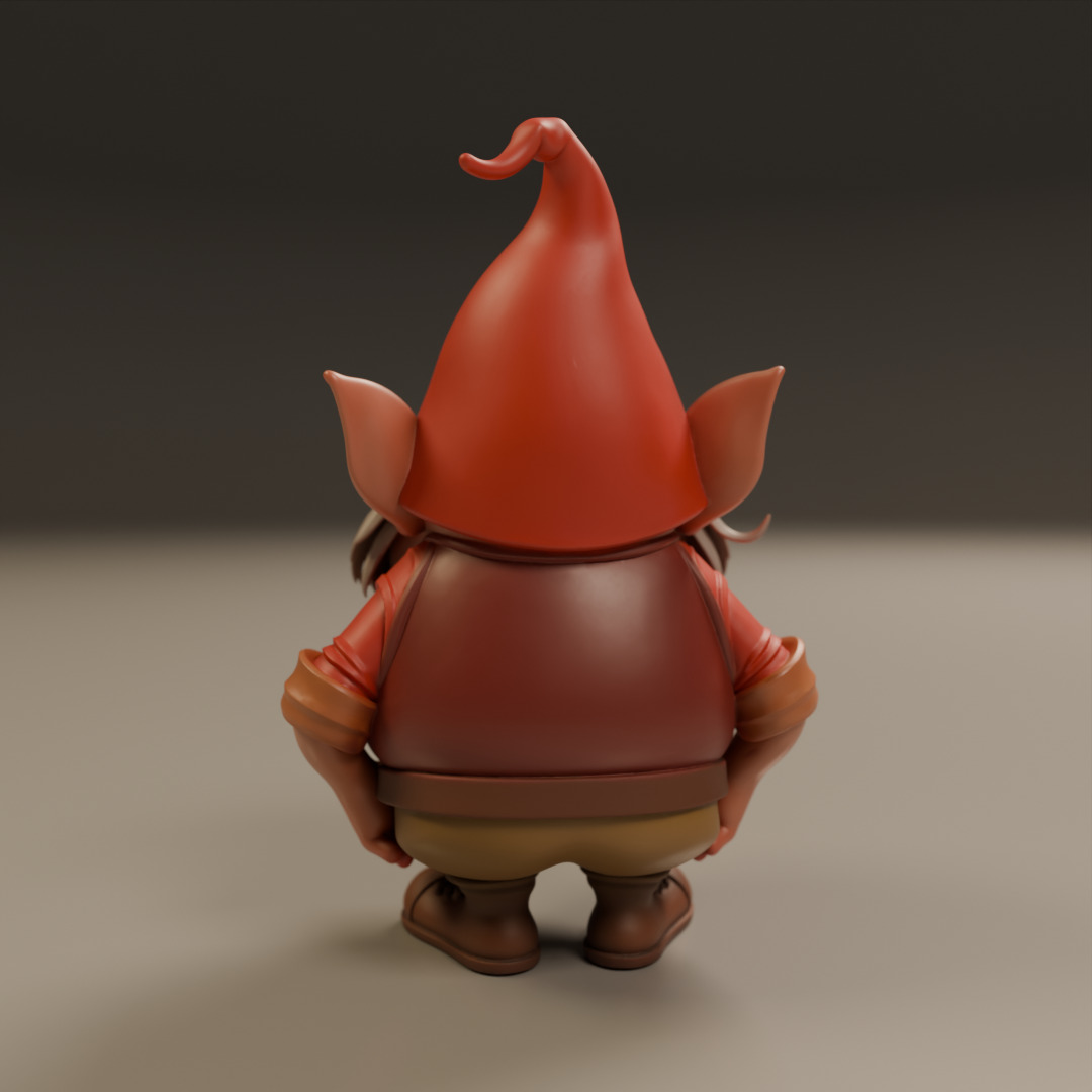 garden gnome 3D print model_11