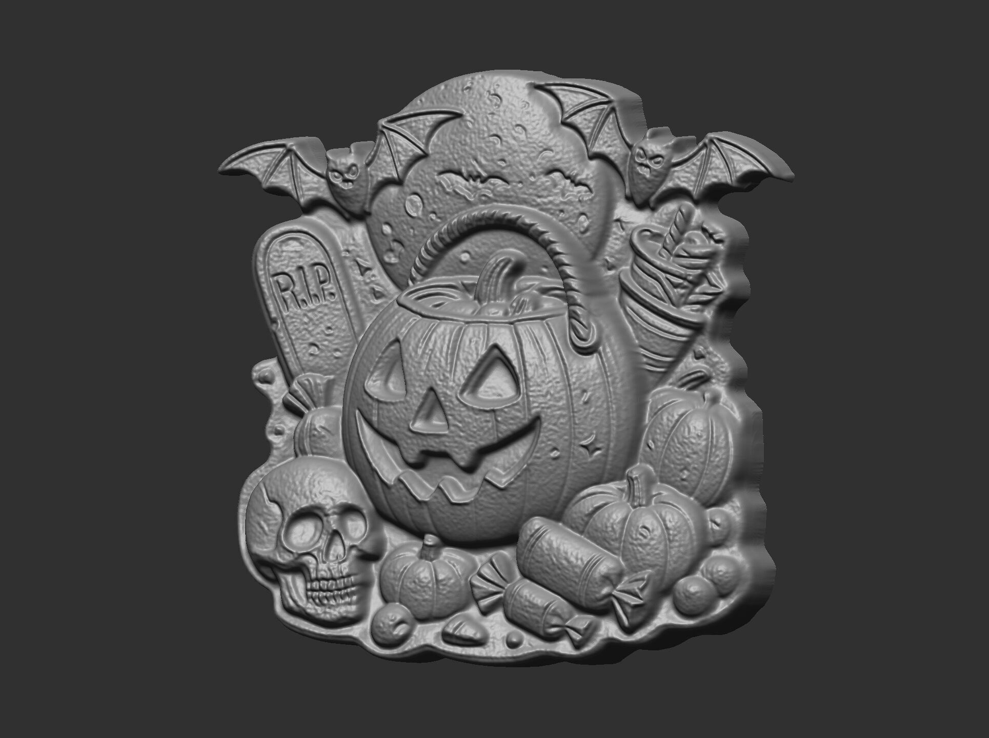 hallowen candypumpkin decor cnc model 3D print model_7