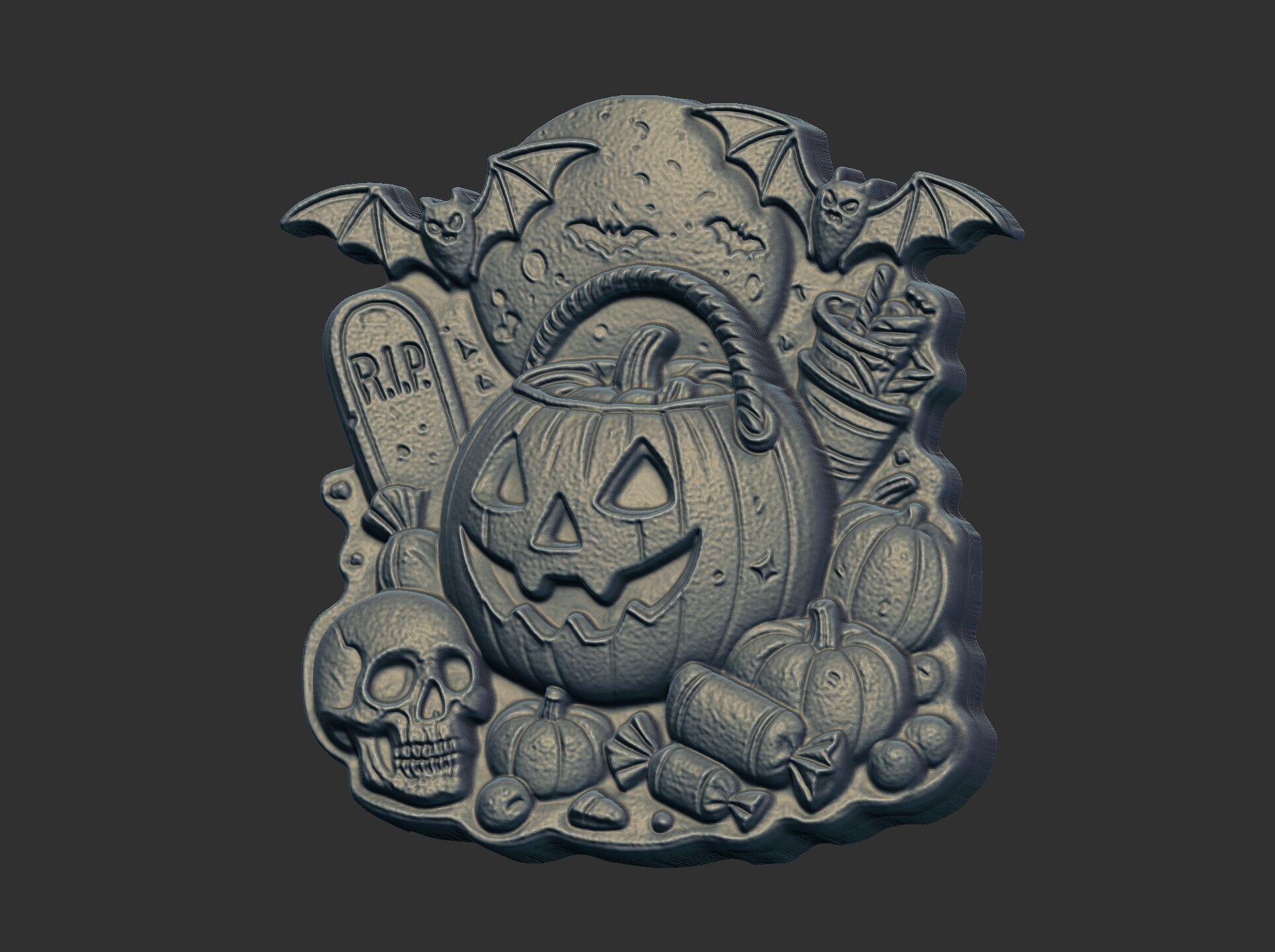 hallowen candypumpkin decor cnc model 3D print model_2