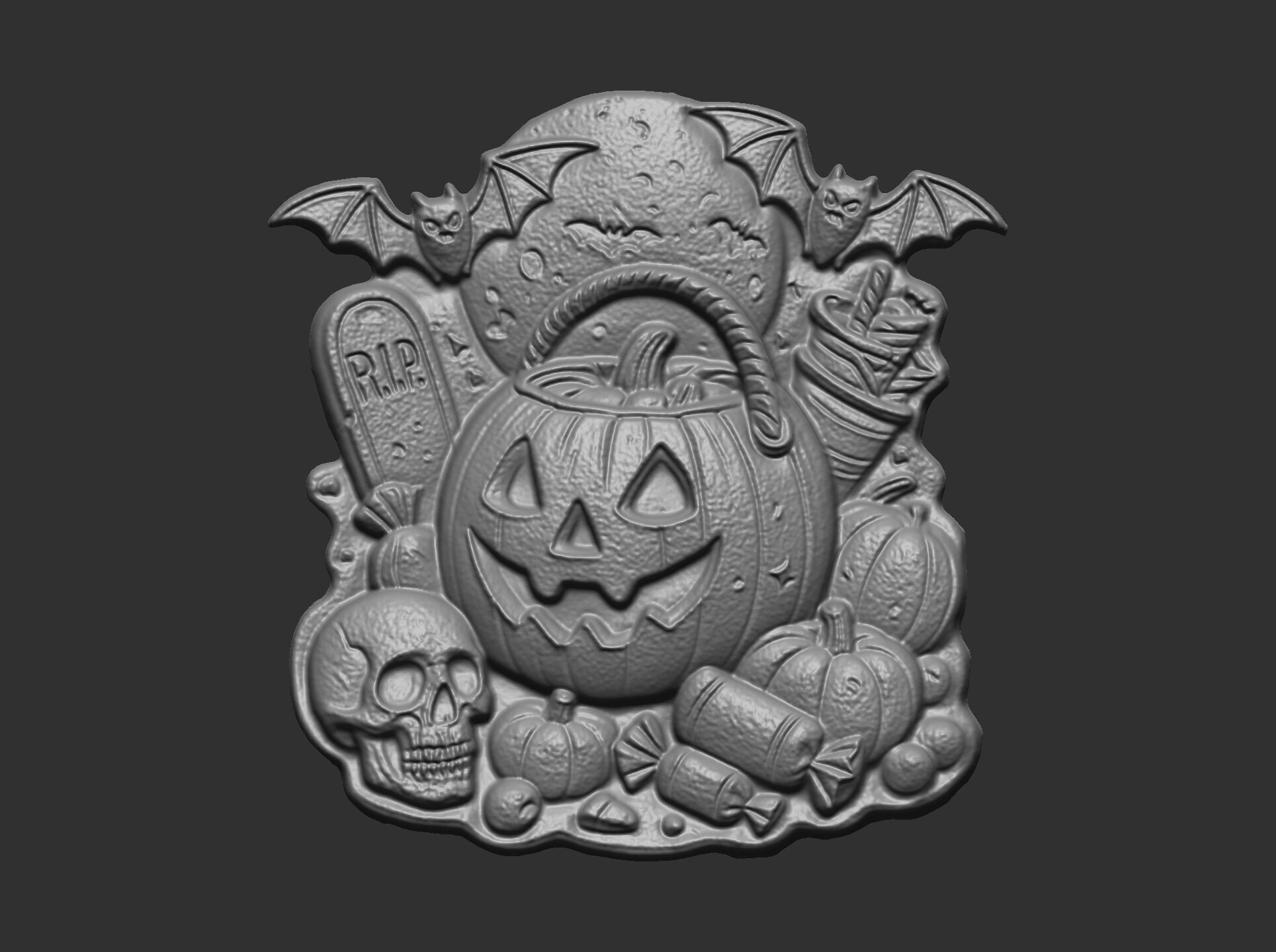 hallowen candypumpkin decor cnc model 3D print model_6