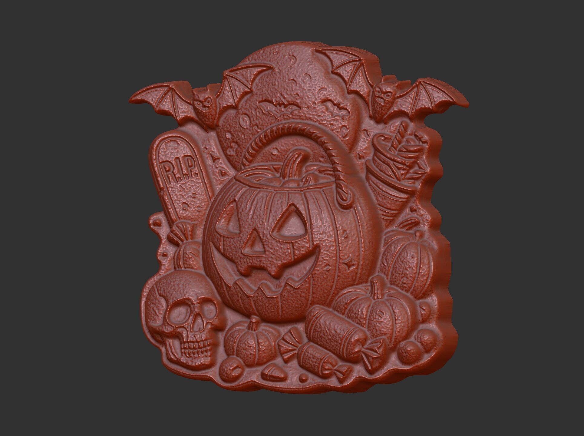 hallowen candypumpkin decor cnc model 3D print model_8