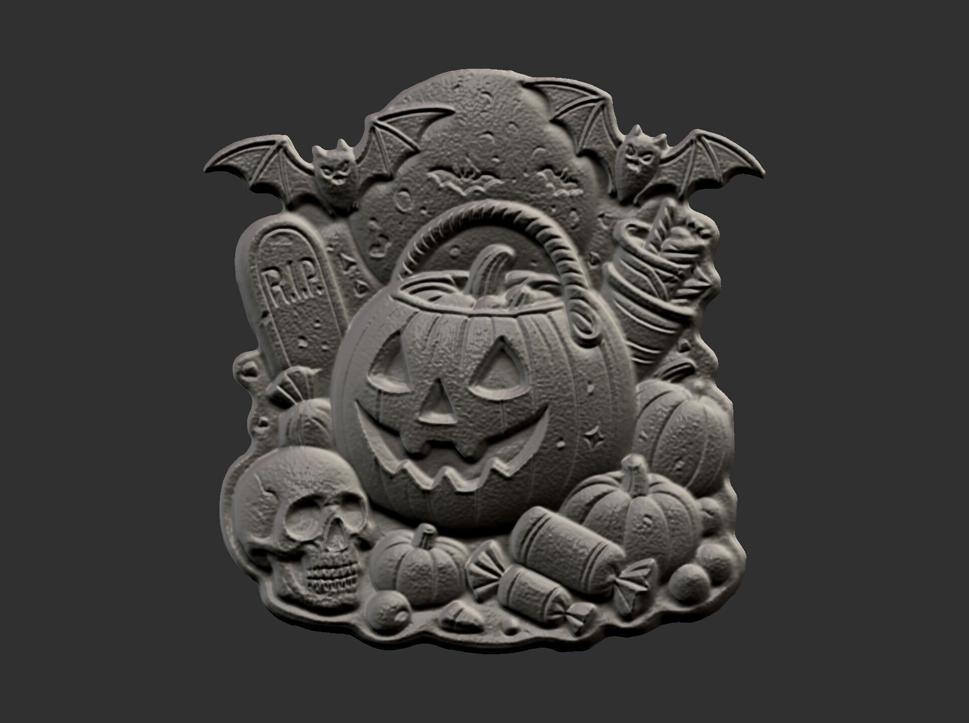 hallowen candypumpkin decor cnc model 3D print model_3