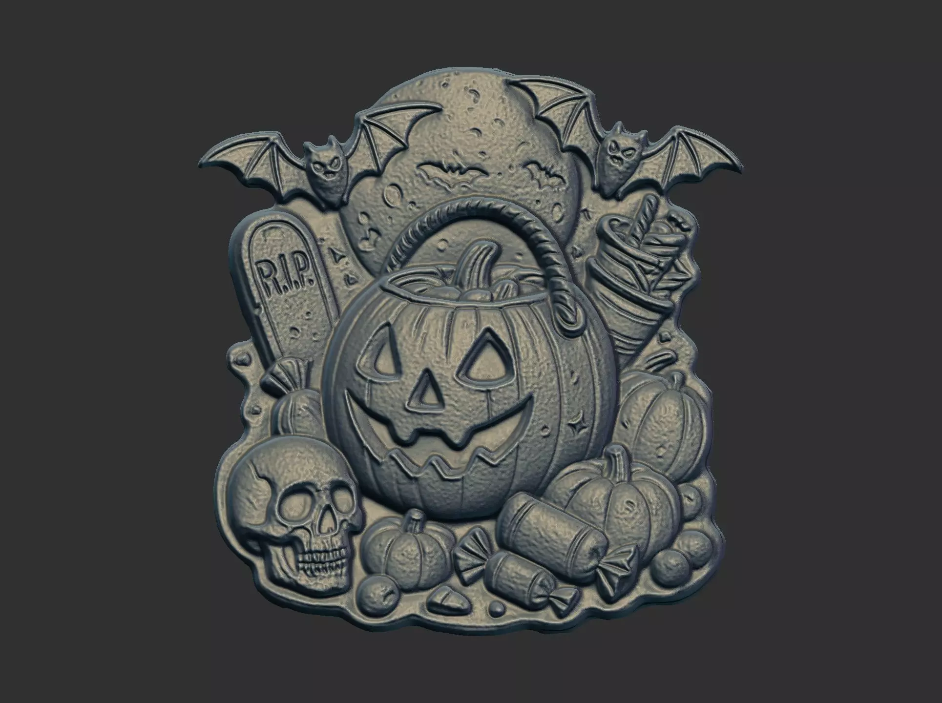 hallowen candypumpkin decor cnc model 3D print model_0