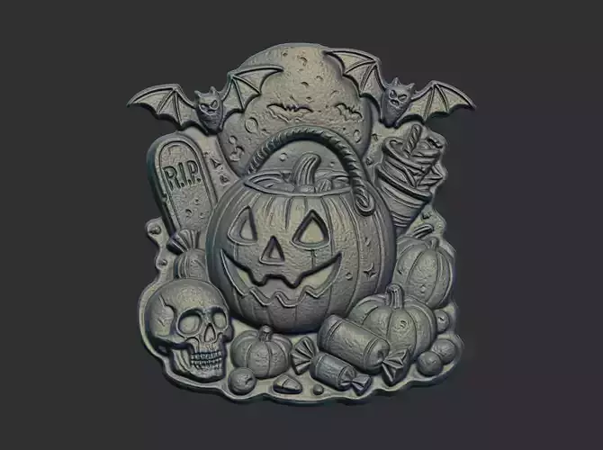 hallowen candypumpkin decor cnc model