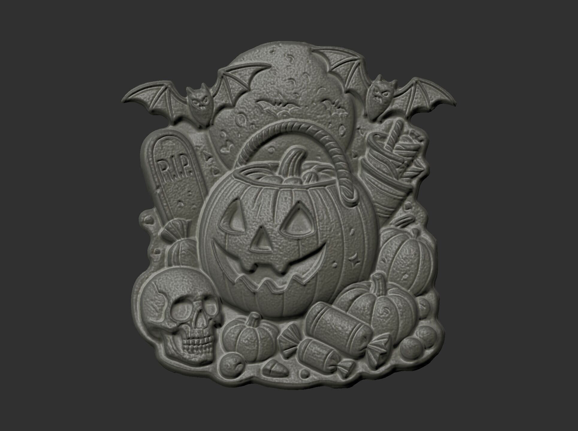 hallowen candypumpkin decor cnc model 3D print model_4