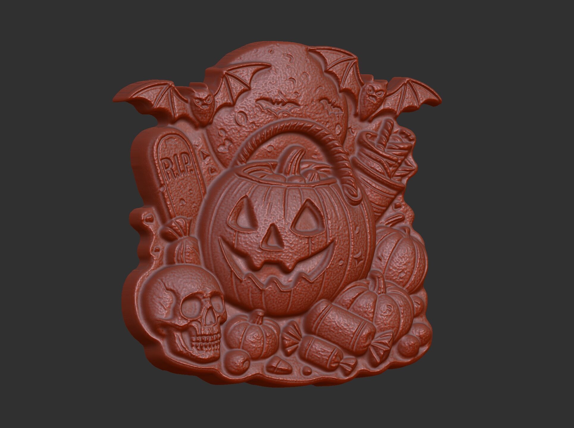 hallowen candypumpkin decor cnc model 3D print model_9